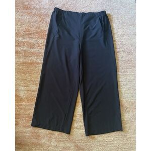Joan Vass Women Black Straight Leg Cropped Stretch Very light and thin Pants L